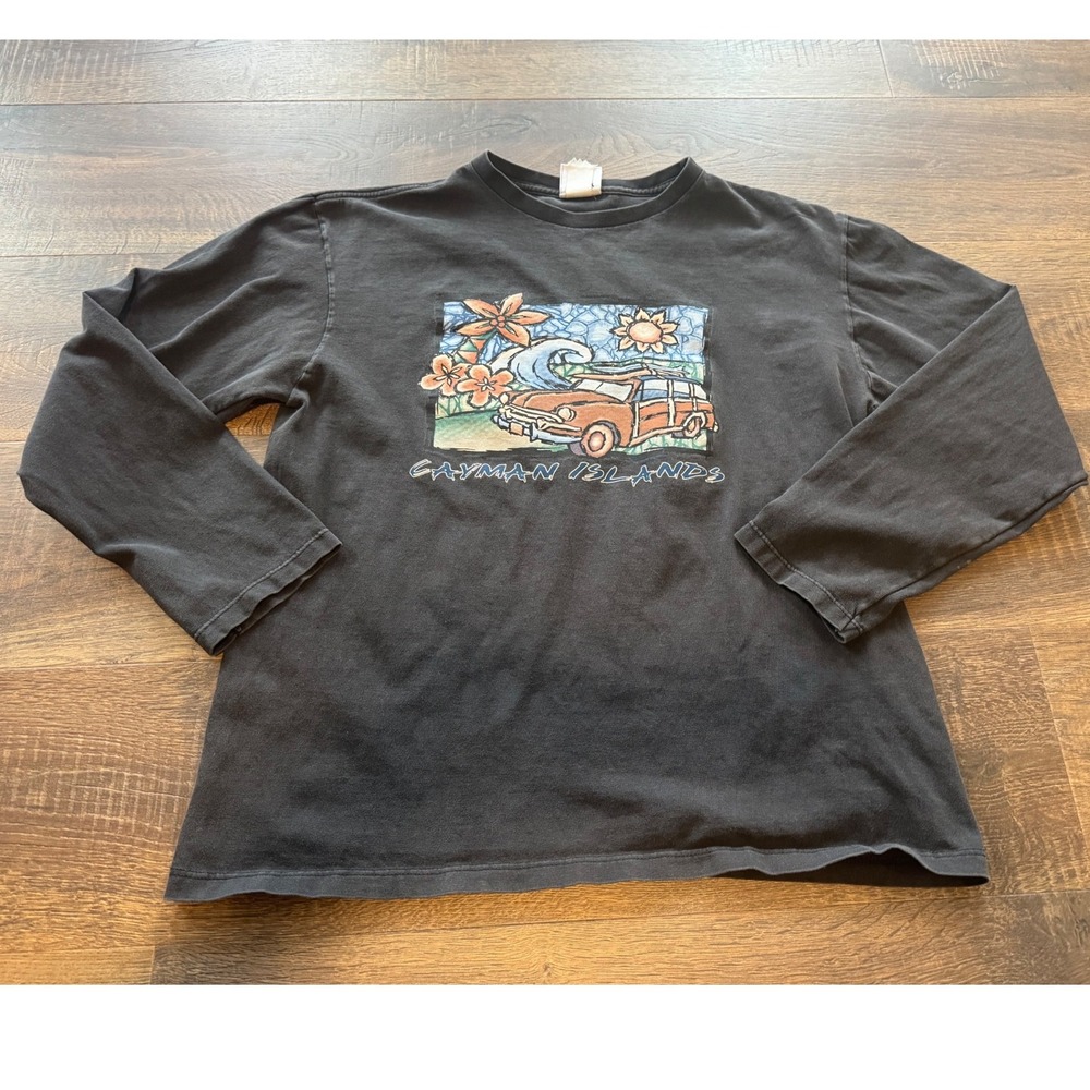 Vintage Harley Davidson Cayman Islands Long Sleeve Graphic Top